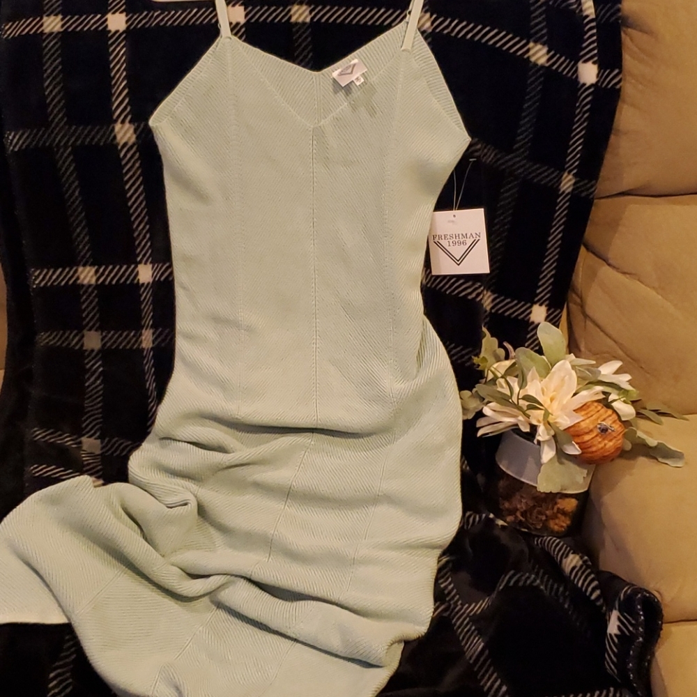 Long length seafoam color summer dress